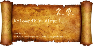 Kolompár Virgil névjegykártya